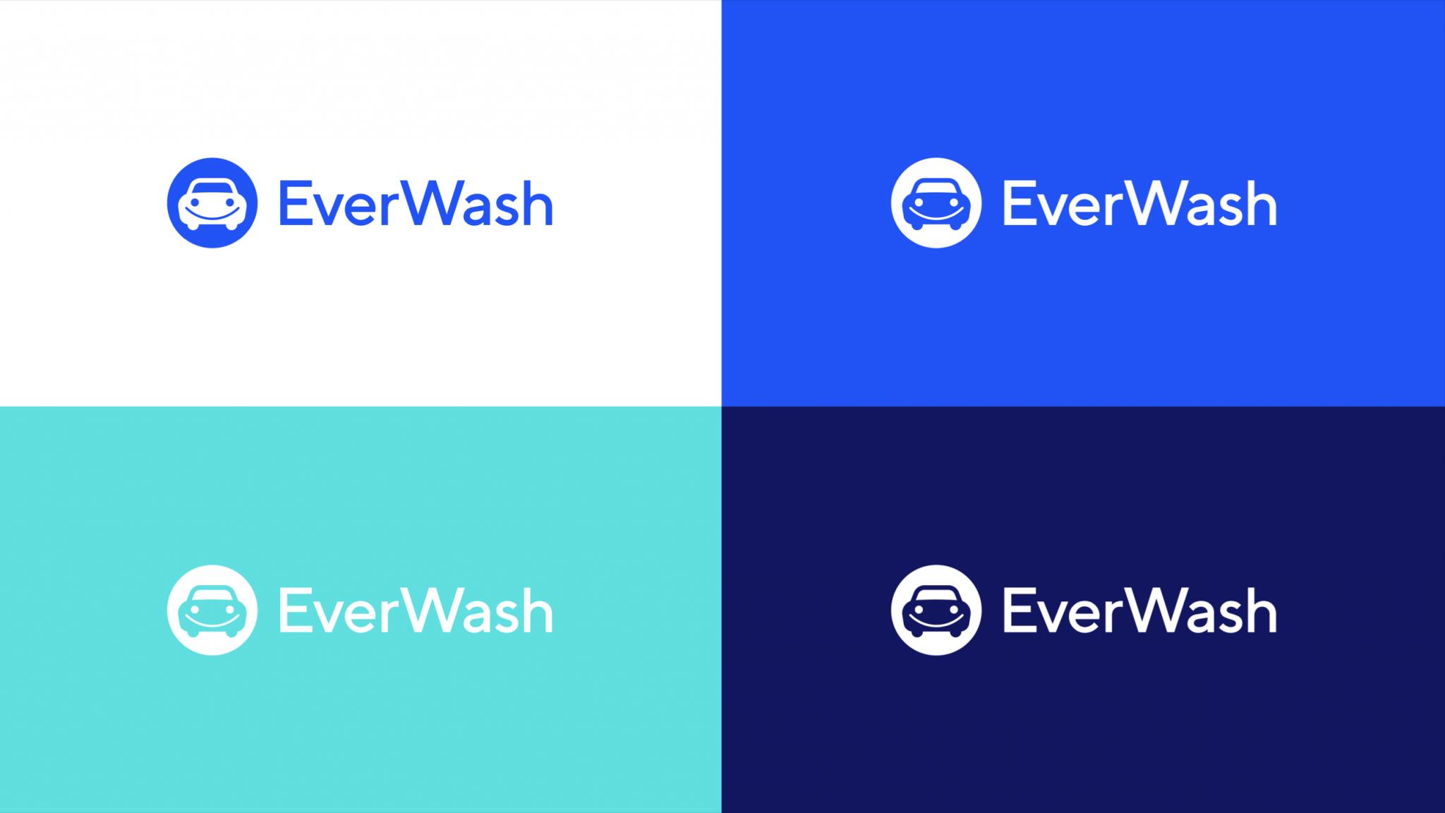 Our new color palette features new shades of blue, and we’ve ditched orange in favor of a cool mint accent color. EverWash brand color palette